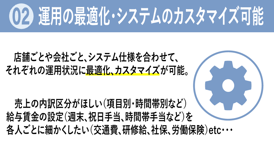運用の最適化、システムのカスタマイズ